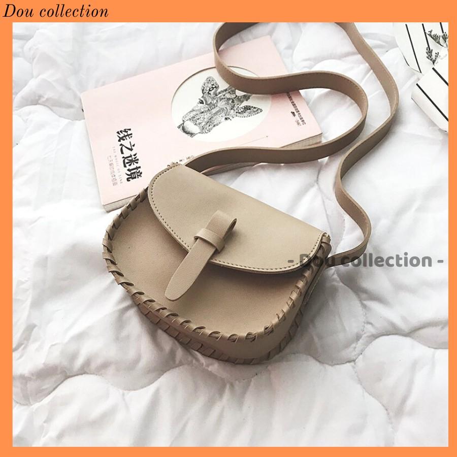 Túi Xách Da Đeo Chéo Viền Đan Kiểu Dáng Dễ Thương Lạ Mắt - Mã XT038