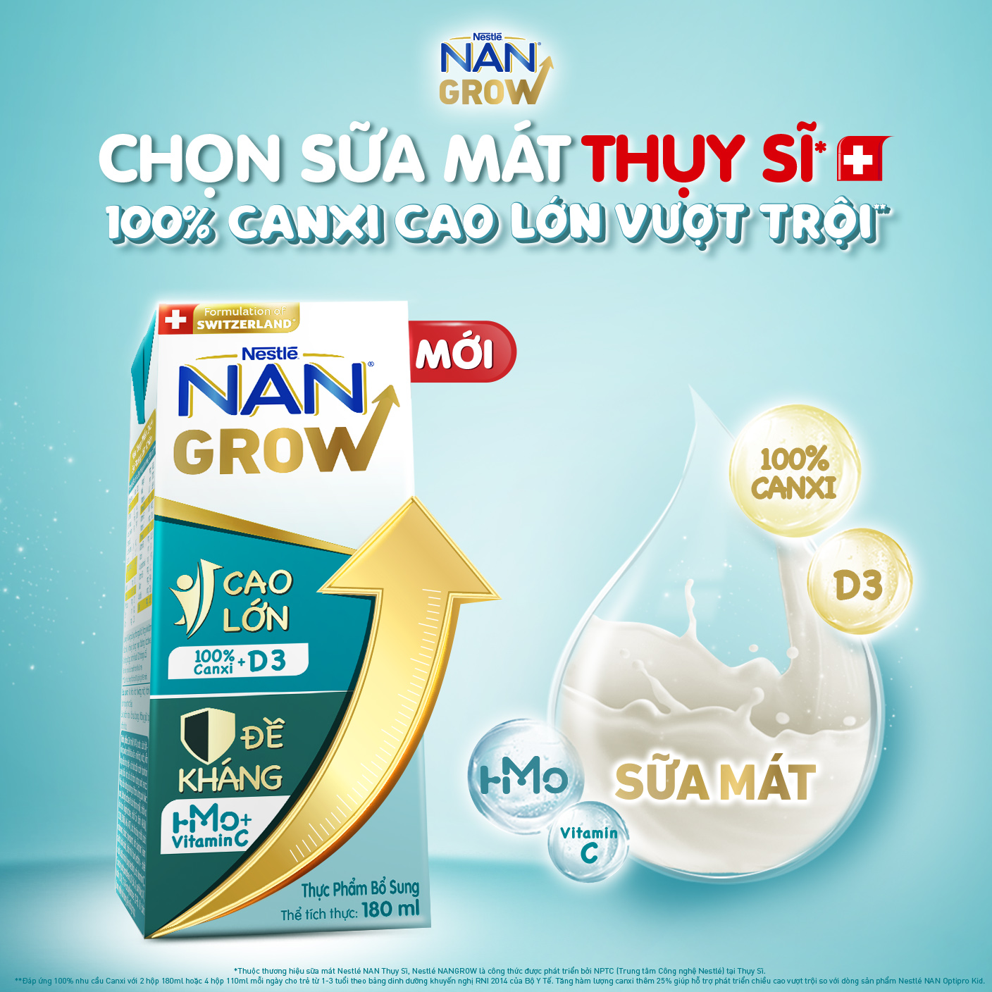 Bộ 2 Thùng 36 hộp Sữa pha sẵn Nestlé NANGROW  sữa mát công thức từ Thụy Sĩ 9(4 x 110ml) - (Bé từ 1 tuổi)