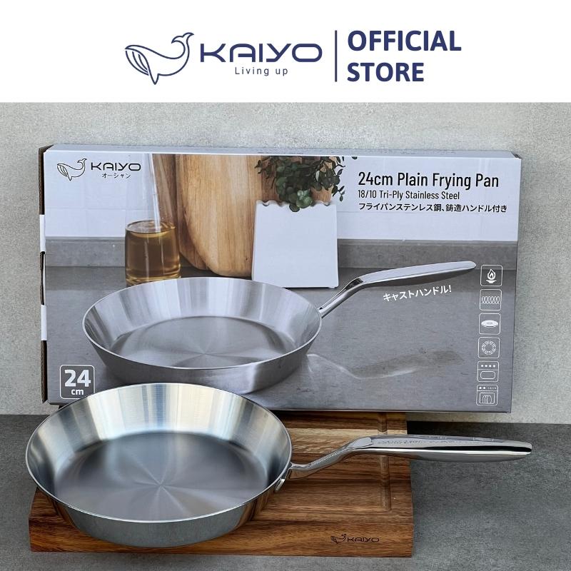 Chảo inox trơn thân đáy liền 3 lớp Tri-Ply Kaiyo, size 24cm