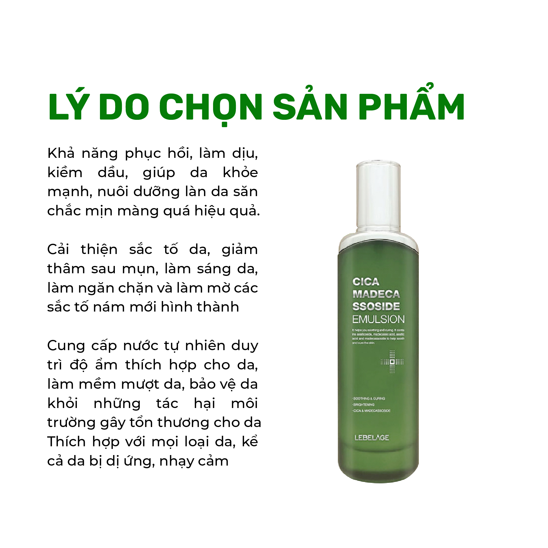 Sữa dưỡng da cấp ẩm giảm mụn chăm sóc da Lebelage Cica Madecassoside Emulsion 120ml