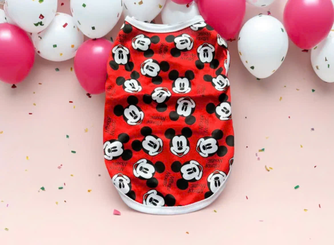 ÁO THUN BA LỖ MICKEY THÔNG HƠI SIÊU DỄ THƯƠNG TỪ 1-5KG DÀNH CHO THÚ CƯNG CHÓ MÈO