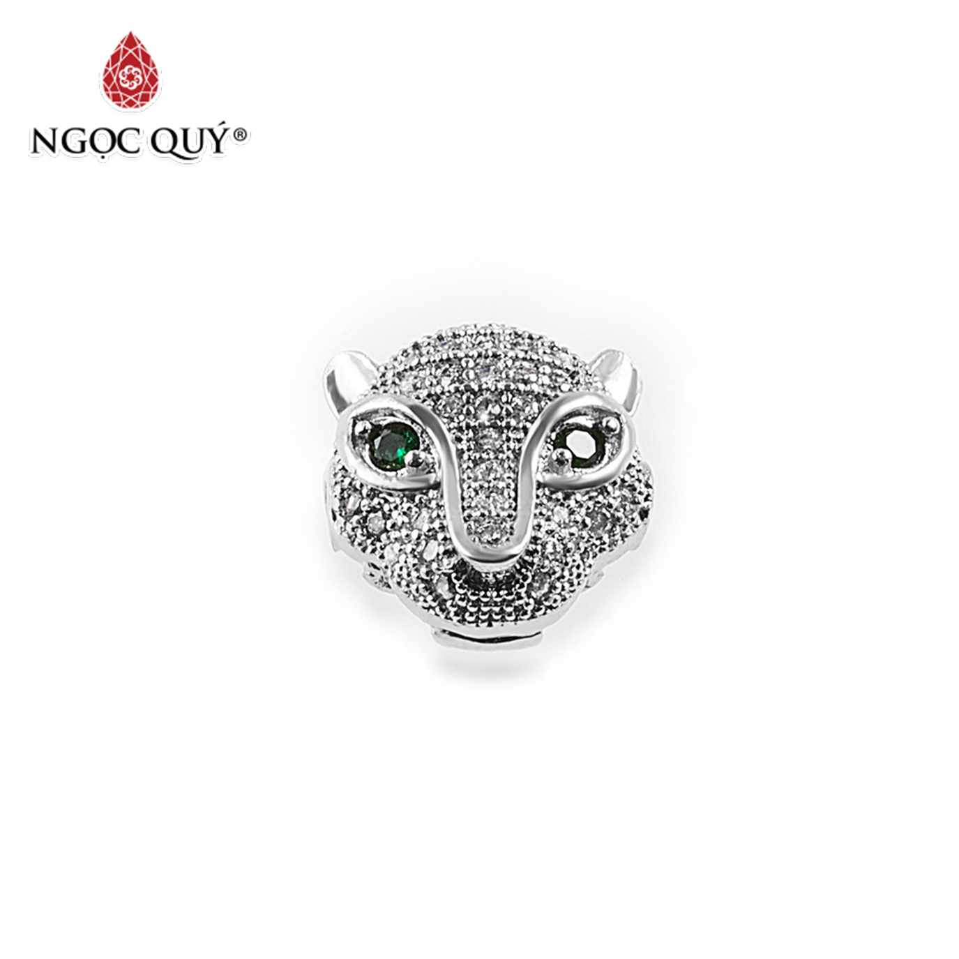Combo 4 cái charm đầu sư tử đính đá - Ngọc Quý Gemstones