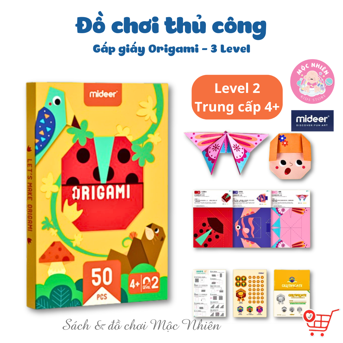 Đồ Chơi Gấp Giấy Thủ Công Origami Mideer - Cho Bé Từ 3 Tuổi Luyện Tay Khéo Léo