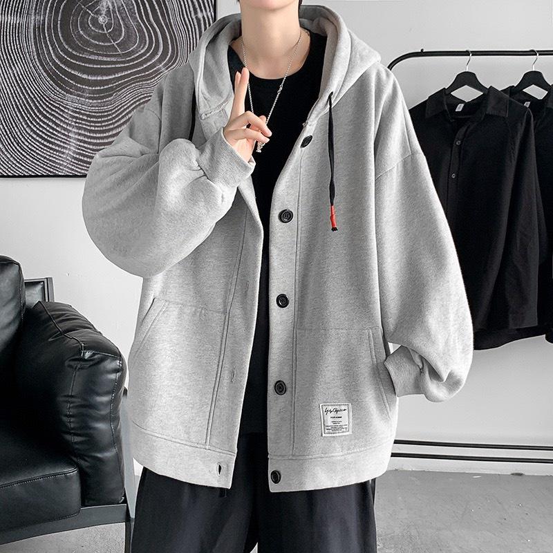 Áo khoác hoodie nút phù hợp nam nữ