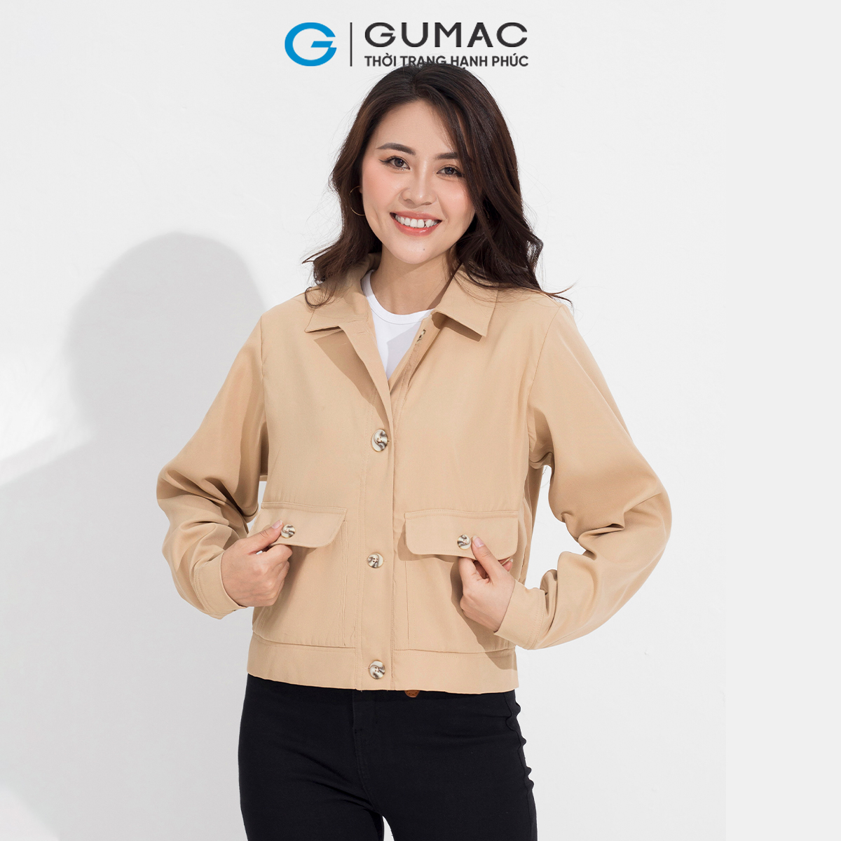 Áo khoác kaki 2 túi thời trang GUMAC AD04057