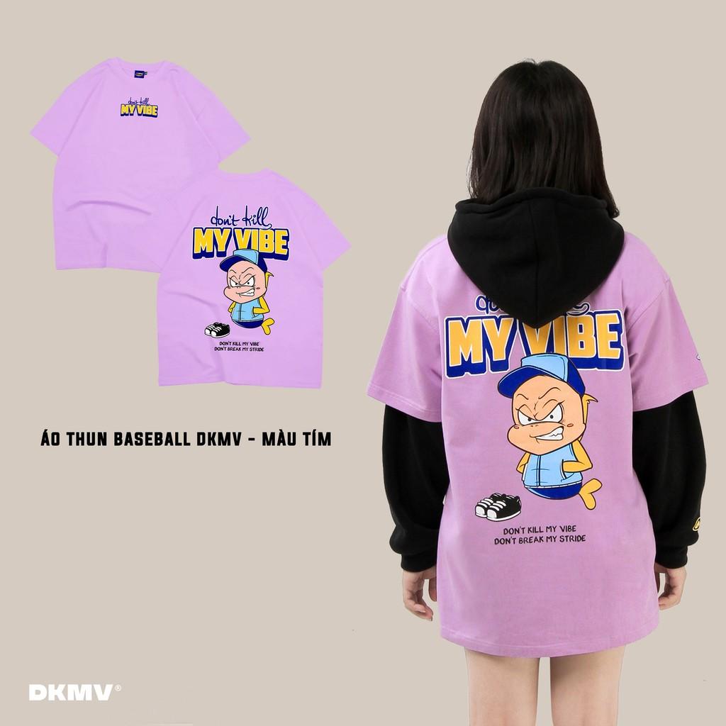 Áo thun nữ cotton màu tím | DKMV Violet Baseball Tee