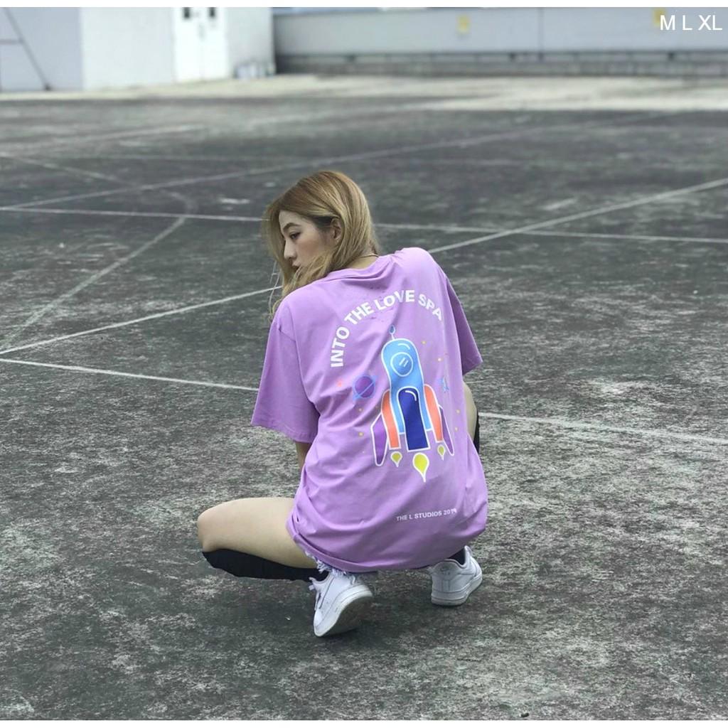 Áo Thun Tay Lỡ Unisex Form Rộng INTO THE LOVE SPACE Ulzzang Couple