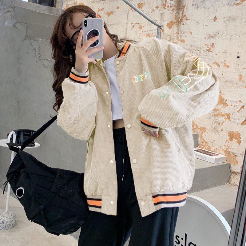 Áo Khoác Bomber Nam Nữ - Áo Khoác Kaki Unisex EOHFFRU Vải Nhung Siêu Hot - LP.STORE