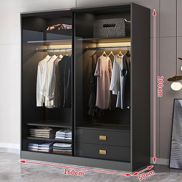 [Miễn phí lắp đặt &amp; vận chuyển - Trả góp 0%] Tủ quần áo cánh kính đẹp hiện đại thương hiệu Ohaha - TCK008