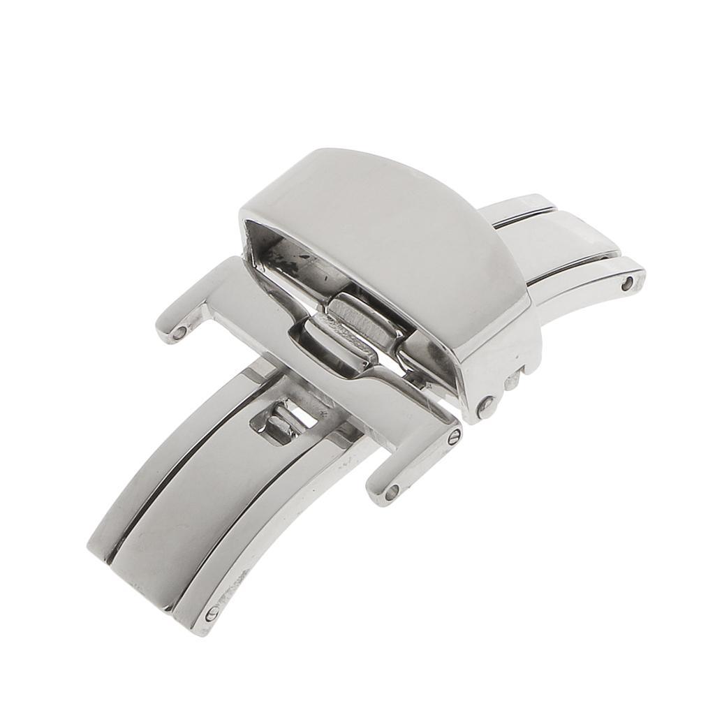 Stainless Steel Butterfly Clasp Watch Buckle Push Belt Strap Clasp