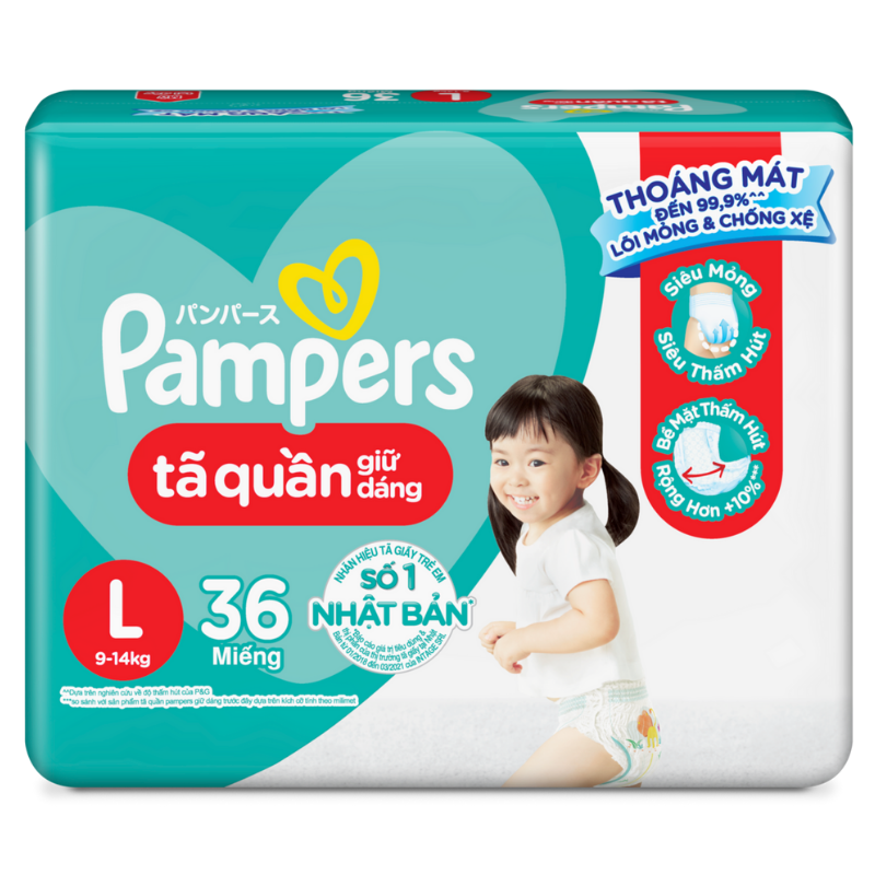 Tã quần Pampers Baby Dry size L 36 miếng (cho bé 9 - 14kg)