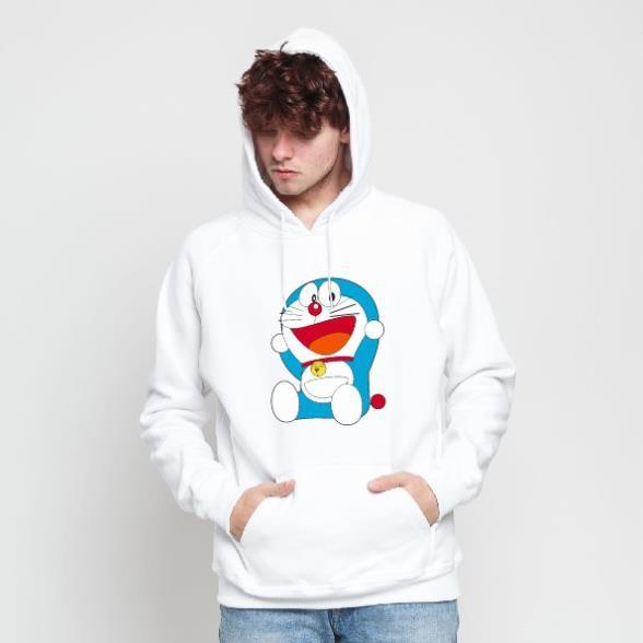 Áo nỉ Hoodie thu đông hoạt hình Doremon form suông rộng có mũ unisex - áo chất