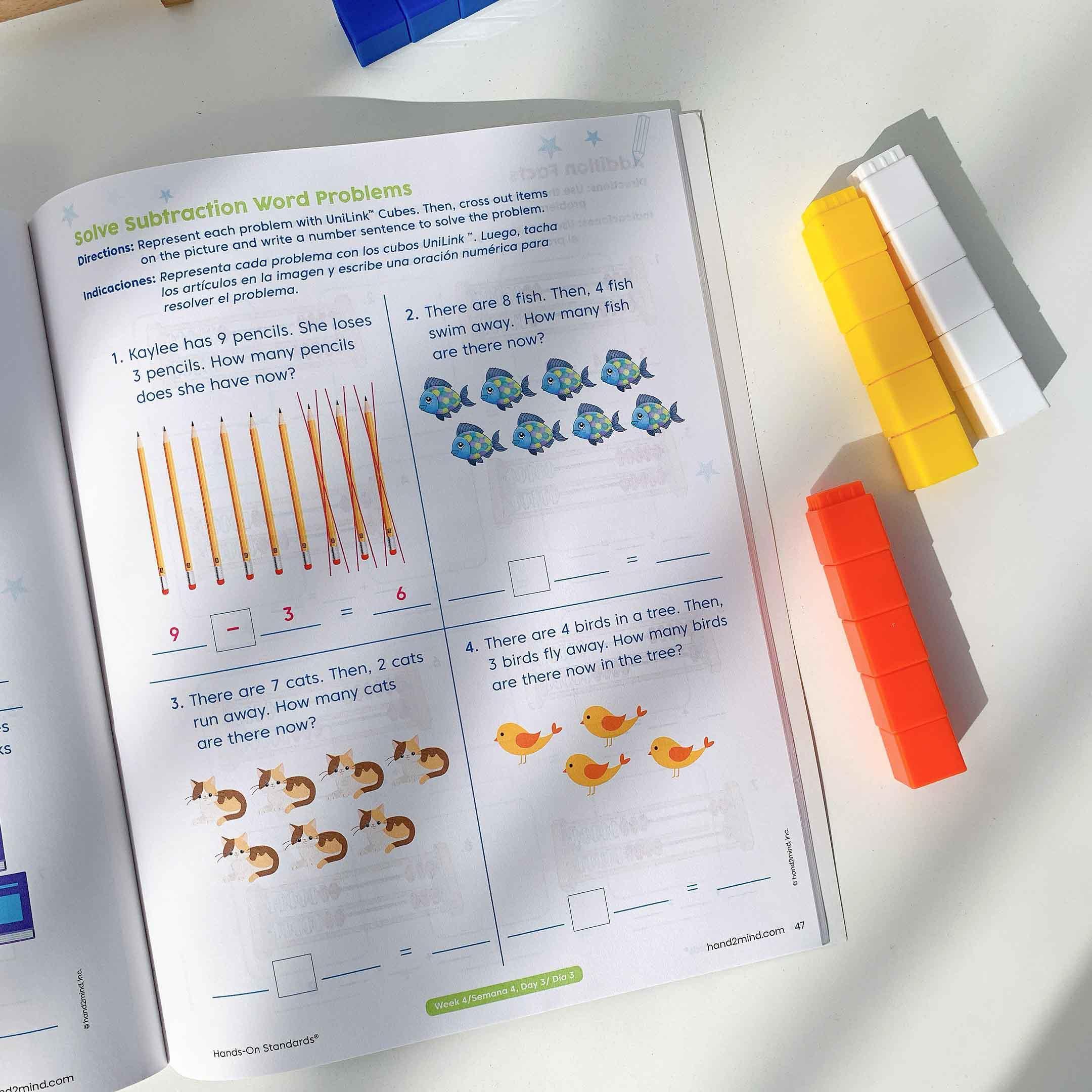 Hand2mind Bộ đồ chơi thực hành toán học Mẫu giáo - Hands-On Standards Learning at Home Math Kit, Grade K