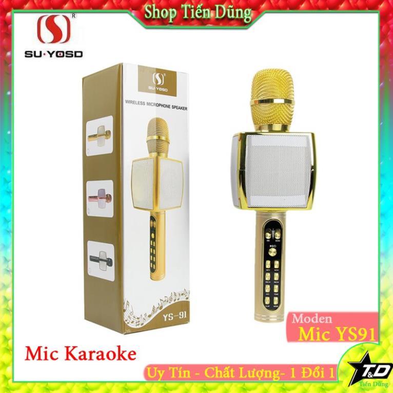 MIC KARAOKE YS91 KIÊM LOA TRỢ GIẢNG HÀNG CHUẨN- MICRO CẦM TAY KARAOKE