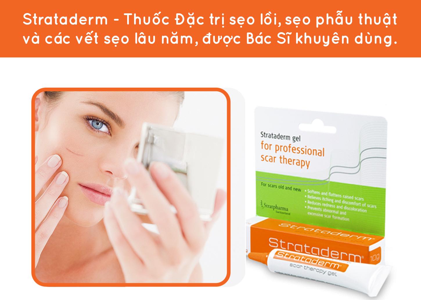 Gel Hỗ Trợ Cải Thiện Sẹo Lâu Năm, Sẹo Lồi Strataderm Thụy Sĩ (5g)