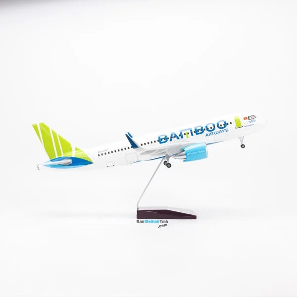 Mô hình máy bay Bamboo Airways Airbus A320 lắp ráp có đèn 47cm MBMH46