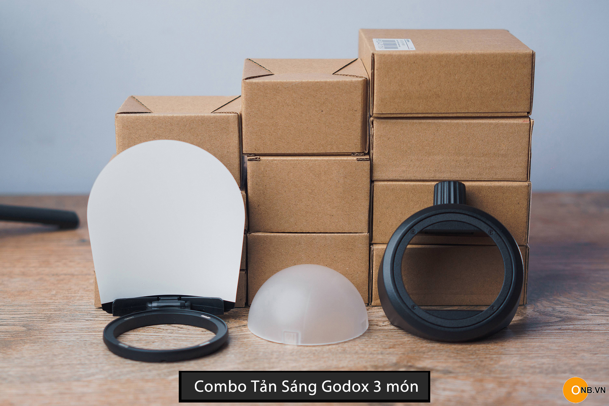 Combo 3 món tản sáng Godox AK-R11 R12 và ngàm gắn