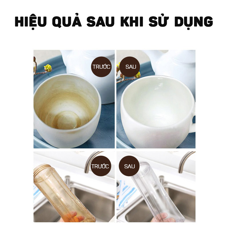 Bột Tẩy Rửa Cặn Trà, Cặn Cà Phê Cho Bình Đun Nước, Bình Giữ Nhiệt, Ấm Trà 300g