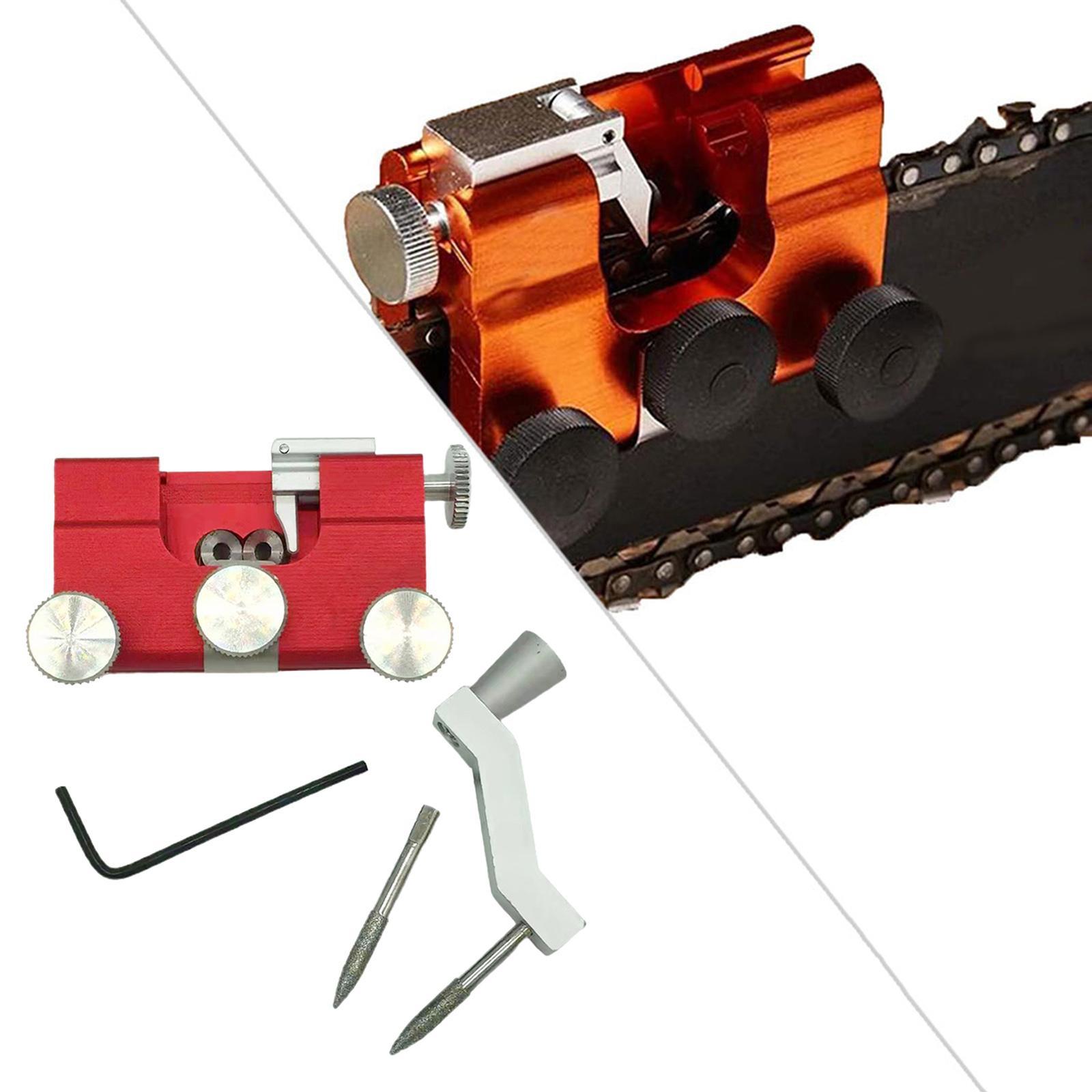 2 Set Manual Chainsaw Sharpener Kit with 2x Grinding Head for Chainsaw