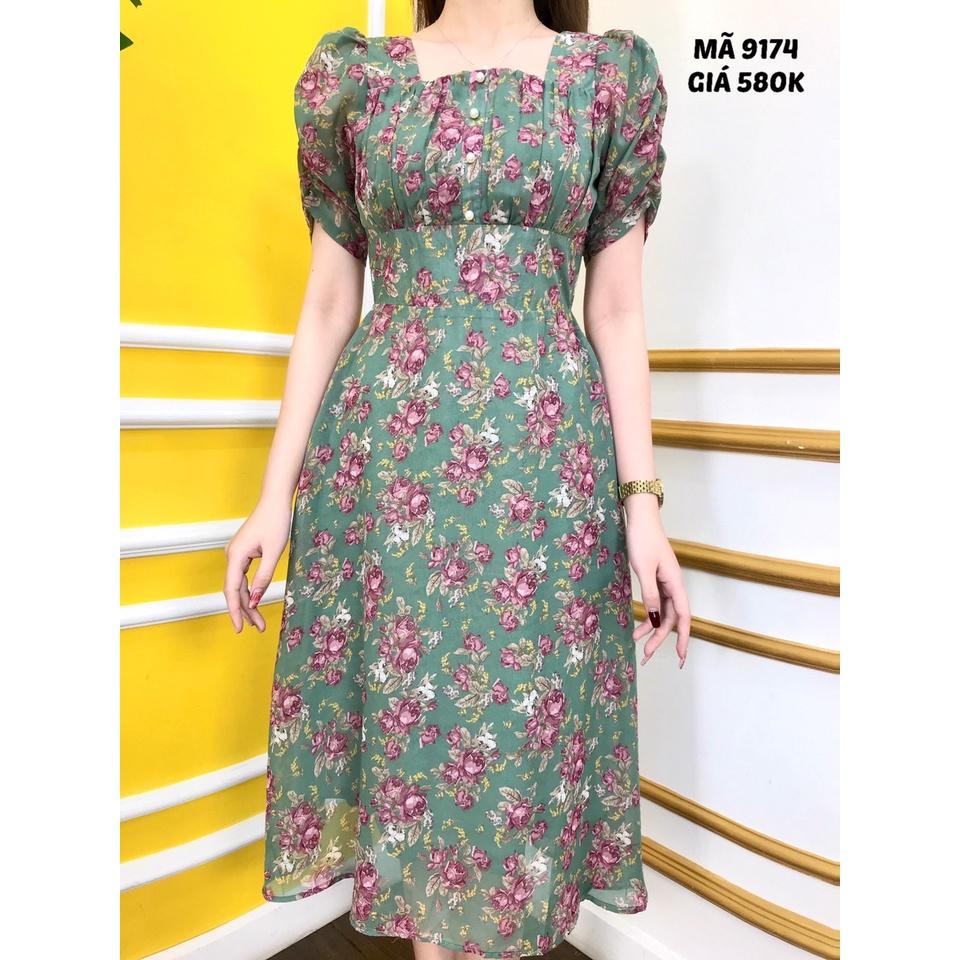 Đầm EMY EM9174 Váy Xoè Cổ Vuông Có Túi