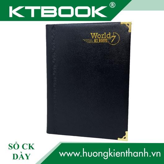 Sổ ghi chép Bìa Da Đen Cao Cấp KTBOOK KT 7 Dày dòng kẻ ngang khổ A5 - 200 trang