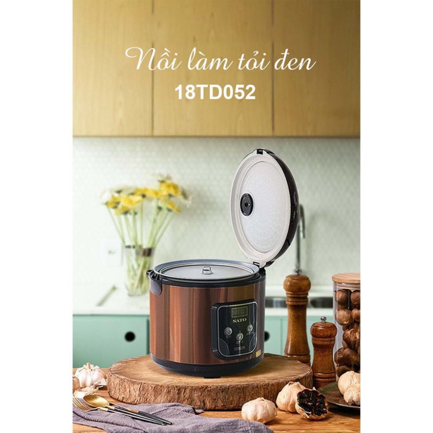 Nồi Làm Tỏi Đen SATO 18TD052 Chống Dính, Dung Tích 4.5L, Máy Làm Tỏi Đen 99% - Hàng chính hãng