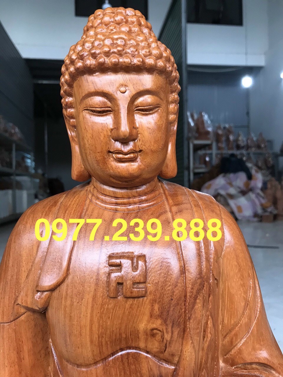 Tượng phật adida bằng gỗ hương 40cm