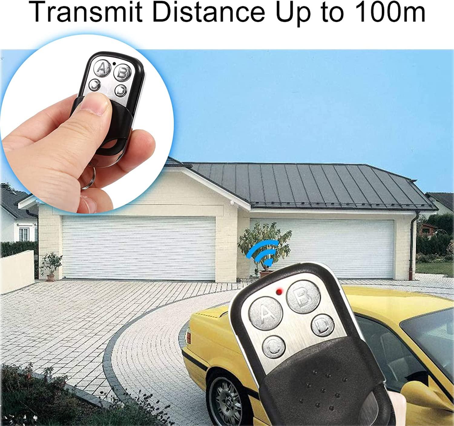 Điều khiển từ xa đa năng 2 mảnh,433MHz Universal Door Remote,Cửa nhà để xe tự động,Cửa báo động 4 nút,,