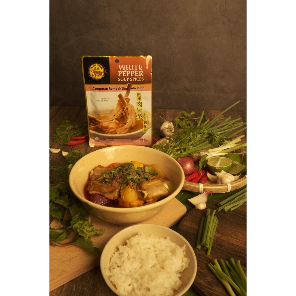 BAK KUT TEH GIA VỊ SÚP TIÊU TRẮNG TIGER BRAND – TIGER BRAND BAK KUT TEH WHITE PEPPER SOUP SPICES (30GR)