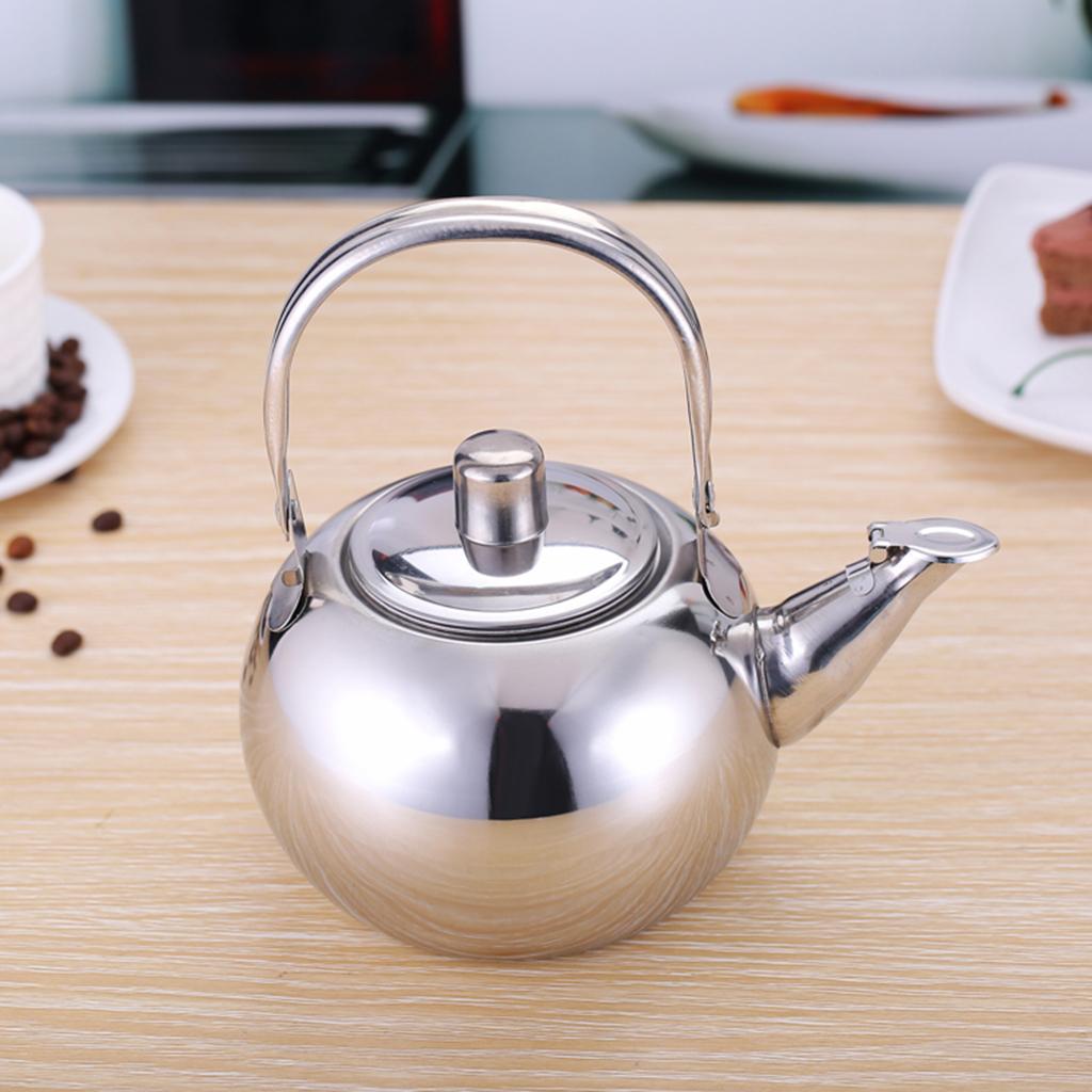 2x Stainless Steel Coffee Tea Kettles Pot with Tea Leaf Filter Infuser 1.6L