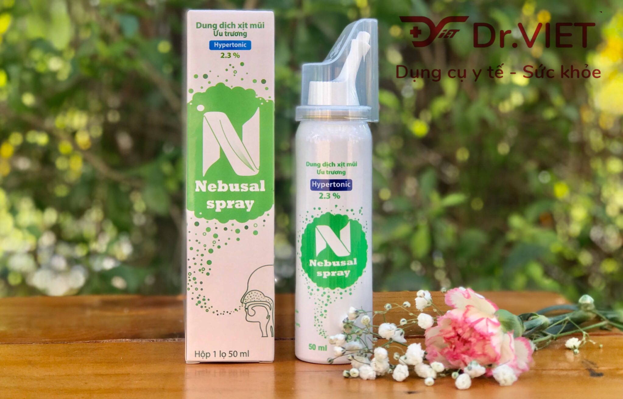 Dung dịch xịt mũi ưu trương – Nebusal Srpay 2,3% Chính hãng - Thích hợp cho người lớn và trẻ em trên 3 tuổi, giảm nghẹt và vệ sinh mũi