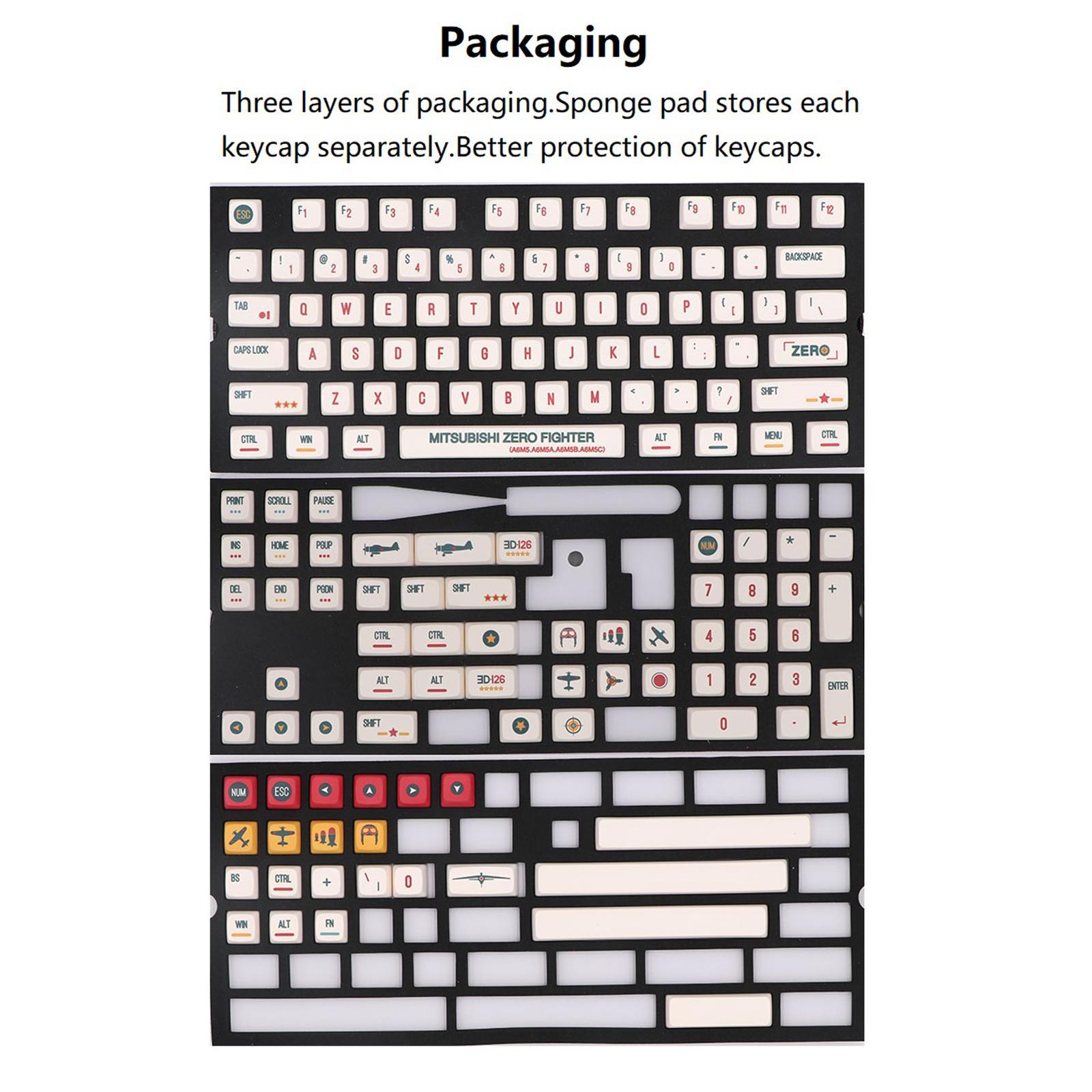 148 Keys Gaming Mechanical Keyboard Keycaps DIY Waterproof Office