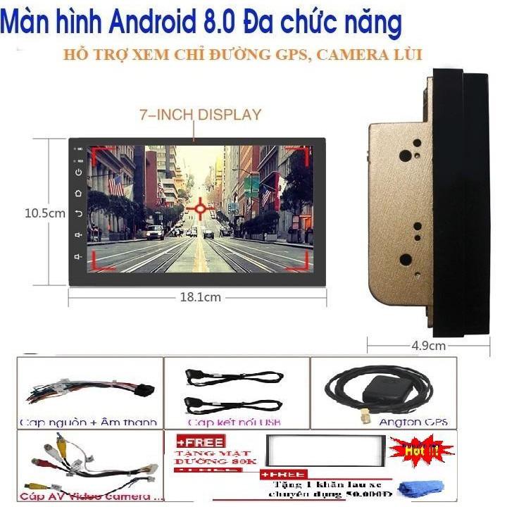 Màn hình cảm ứng ô tô- Màn hình android Wifi,GPS  đa chức năng, sử dụng Tiếng Việt TẶNG MẶT DƯỠNG VÀ KHĂN LAU CAO CẤP