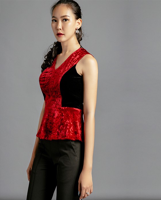 Áo Peplum Nhung Áo Đi Tiệc | Thời trang thiết kế Hity