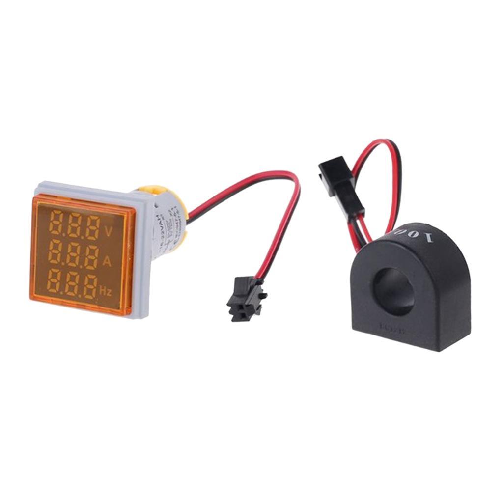 2 Pieces LED Digital Hertz Meter Voltage Current Frequency Indicator