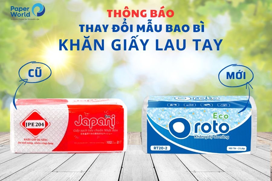 Combo 10 gói khăn giấy lau tay Roto eco20-2 RT20-2 hai lớp 100% bột giấy nguyên sinh, dài 20cm, họa tiết chấm bi xốp, thấm hút 2 chiều, gồm 102 tờ/gói