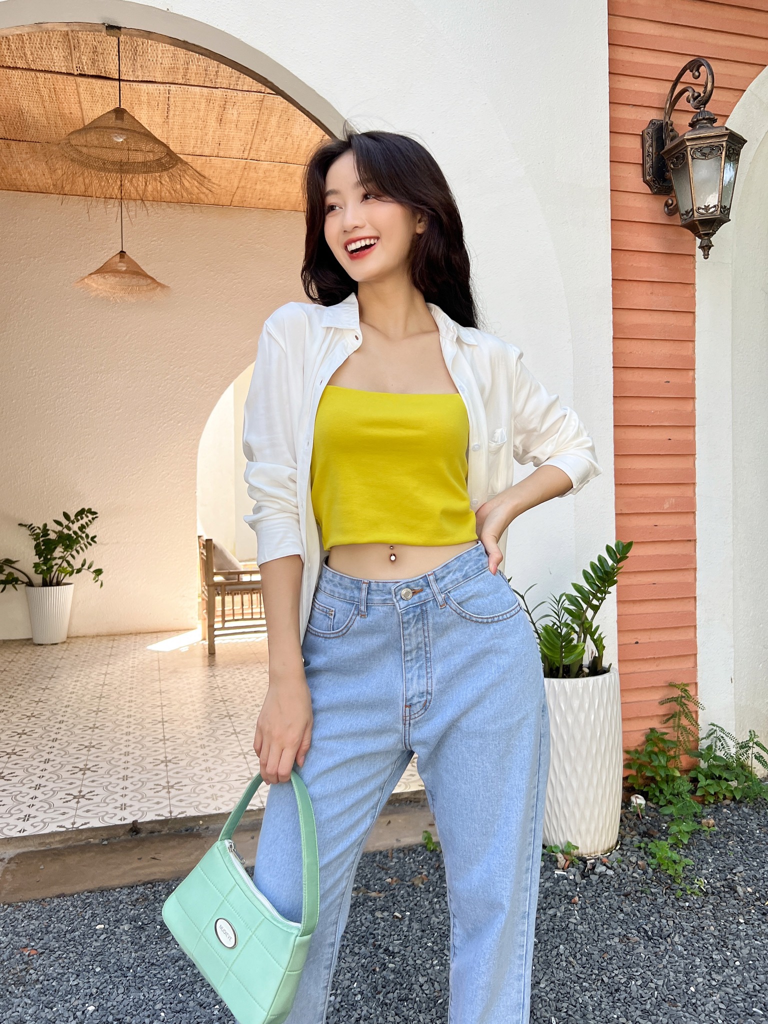 OLV - Quần High Waist Cropped Jeans