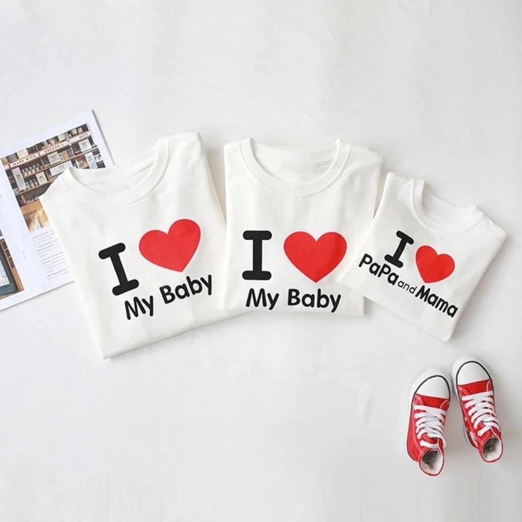 Áo Thun Gia Đình I LOVE BABY siêu xinh