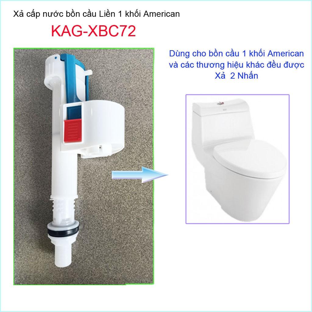 Cụm phao cấp nước bồn cầu KAG-XBC72A cao 21cm, cột cấp nước cho xí bệt 1 khối thấp nhựa 100% lắp vừa 99% các loại