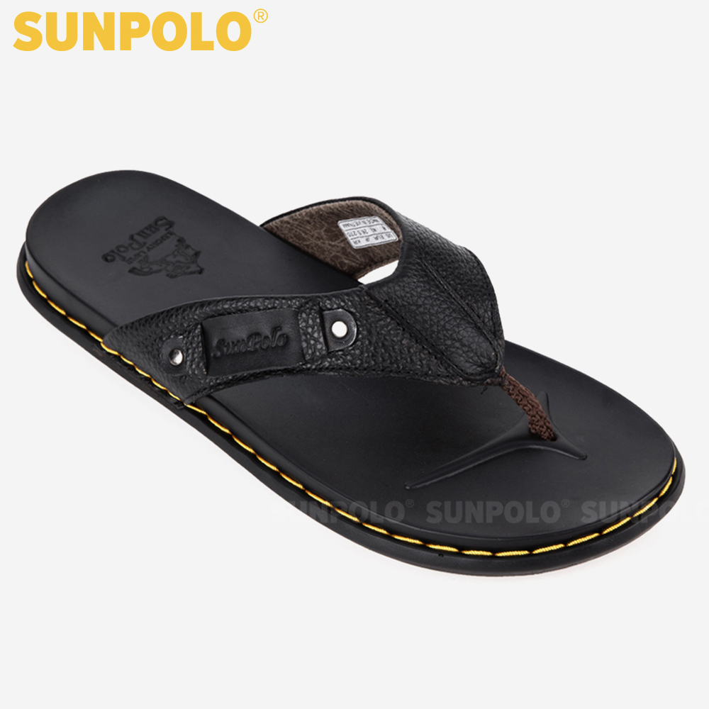 Dép Kẹp Xỏ Ngón Nam Da Bò SUNPOLO KEP204 Êm nhẹ