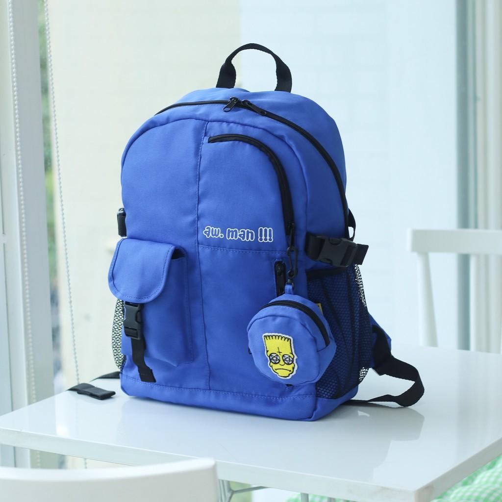 Balo thời trang đi học nam nữ unisex màu sắc nổi bật với chất dù siêu bền nhẹ  - BOM