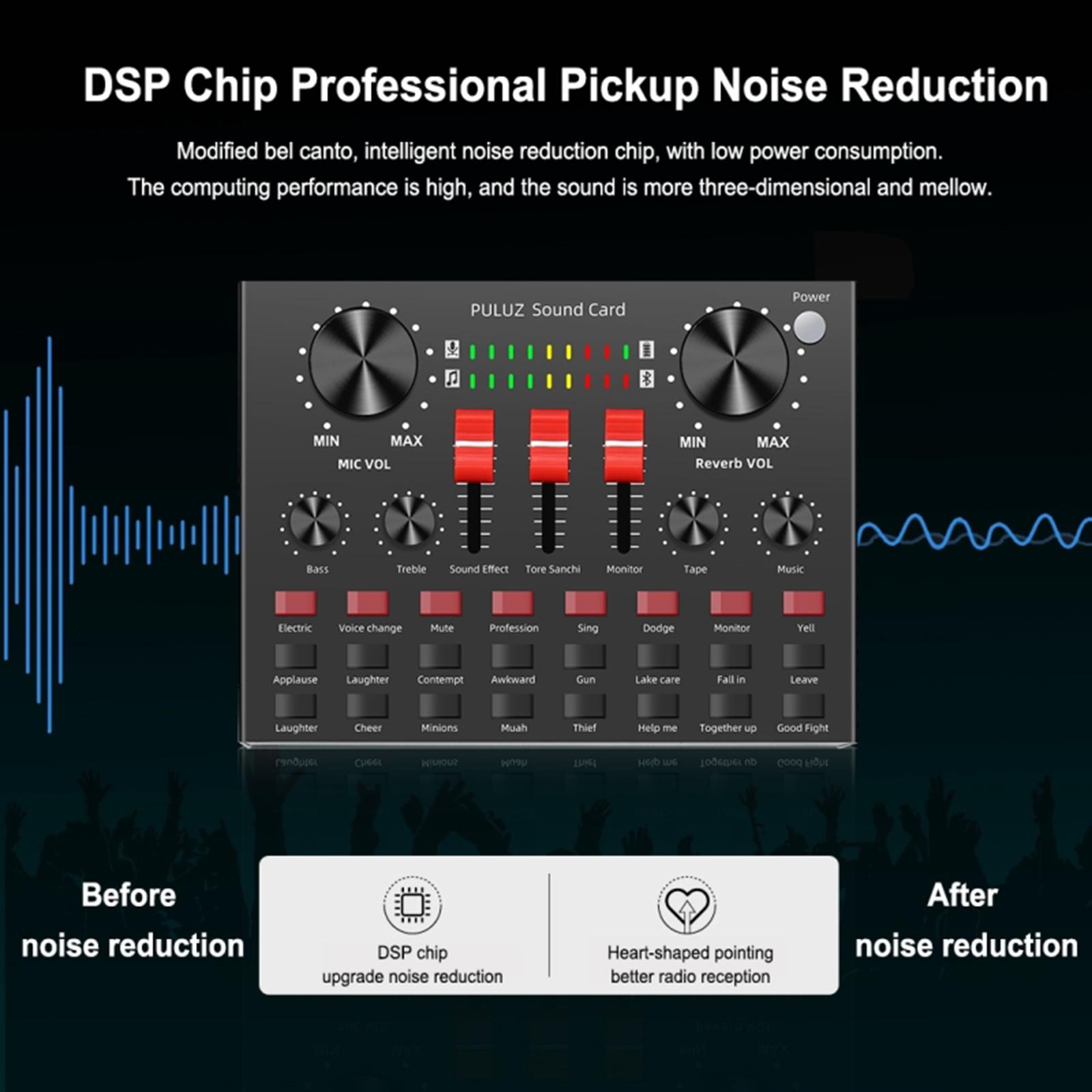 Sound Card Karaoke Singing Recording Sound Mixer for Audio /Broadcast/Live