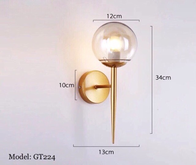Combo 2 Đèn tường, đèn decor khung mạ vàng