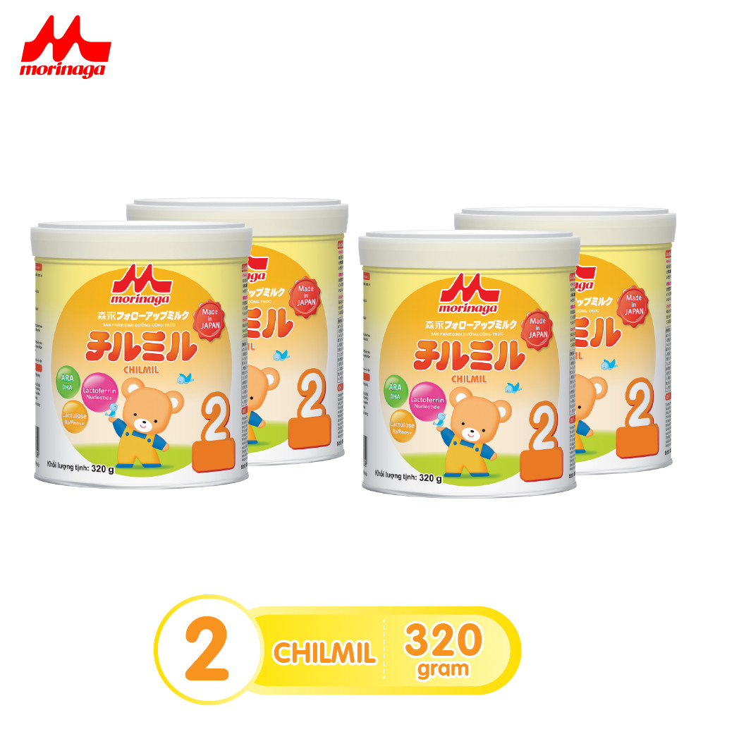 Combo 4 hộp Sữa Morinaga Số 2 Chilmil Nhật Bản 320g có tem chính hãng