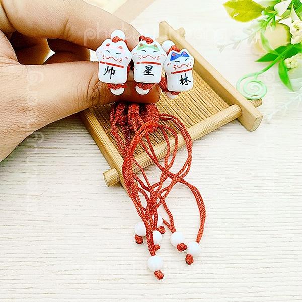Vòng tay chỉ đỏ mèo cực xinh bằng sứ , phụ kiện thời trang cho nam và nữ thời trang theo phong cách Nhật Bản