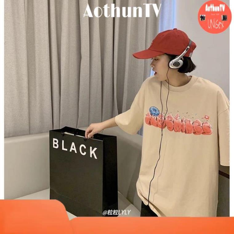 Áo thun tay lỡ, áo phông form rộng chất cotton mát mịn thấm hút mồ hôi in hình CHỮ đẹp
