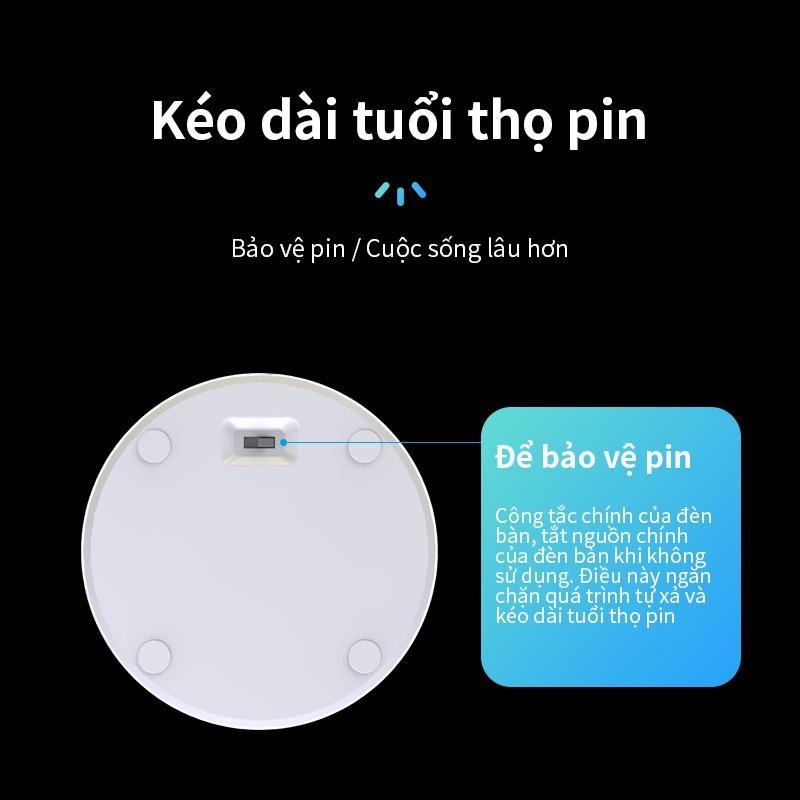 Đèn bàn Tích hợp Pin Ba màu Nhiệt độ Có thể Điều chỉnh Góc BASIKE DM15 Công tắc cảm ứng Học tập Làm việc Đọc sách Ngủ-Hàng chính hãng