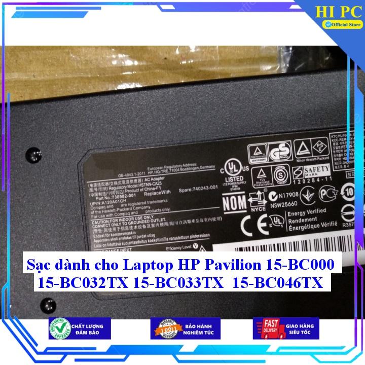 Sạc dành cho Laptop HP Pavilion 15-BC000 15-BC032TX 15-BC033TX 15-BC046TX - Kèm Dây nguồn - Hàng Nhập Khẩu