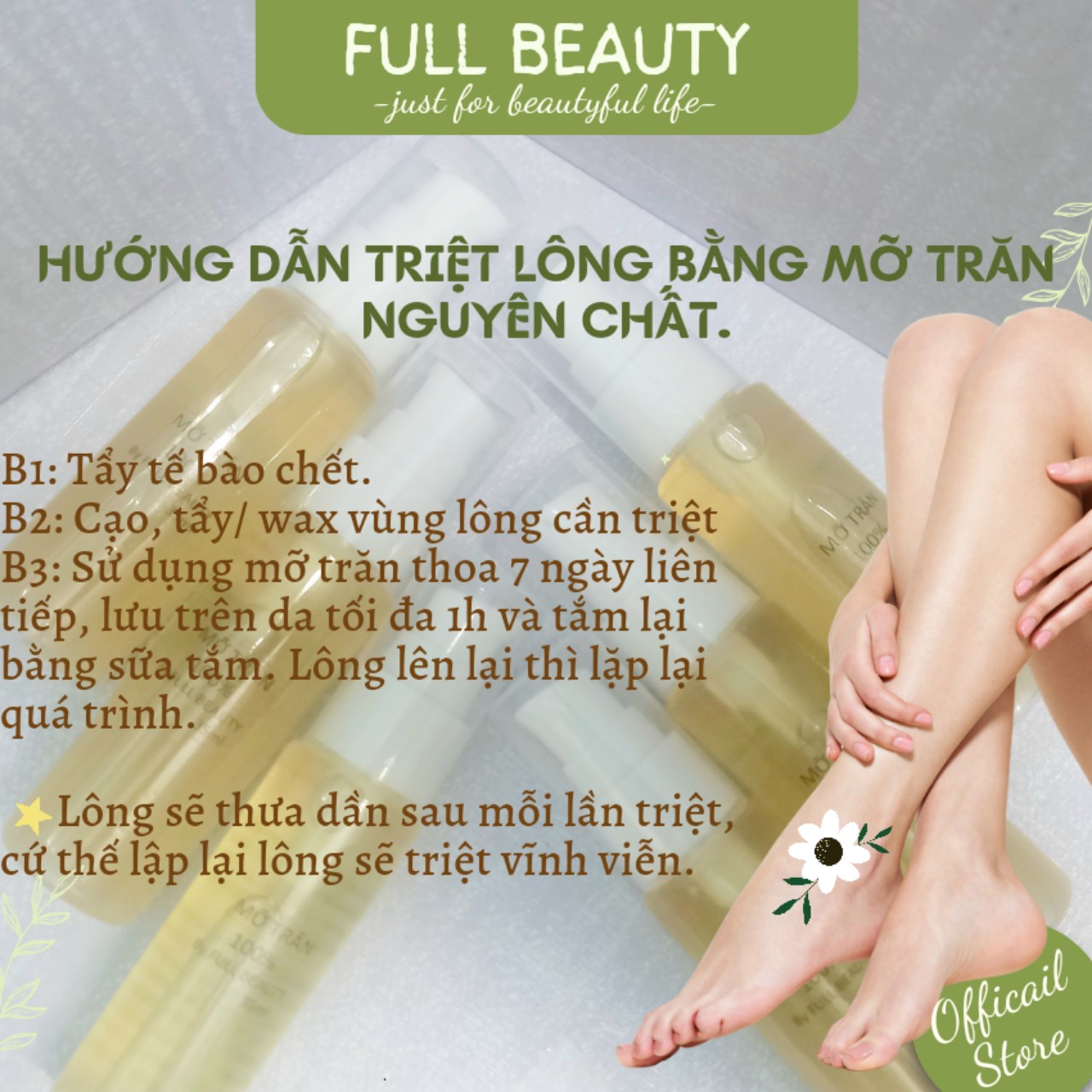 Mỡ Trăn Triệt Lông Full Beauty 35ml