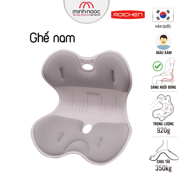 Ghế chỉnh dáng ngồi đúng Roichen - Hàn Quốc. Sản phẩm dành cho Nam. Nhập khẩu Hàn Quốc (Made in Korea). Hàng chính hãng Roichen